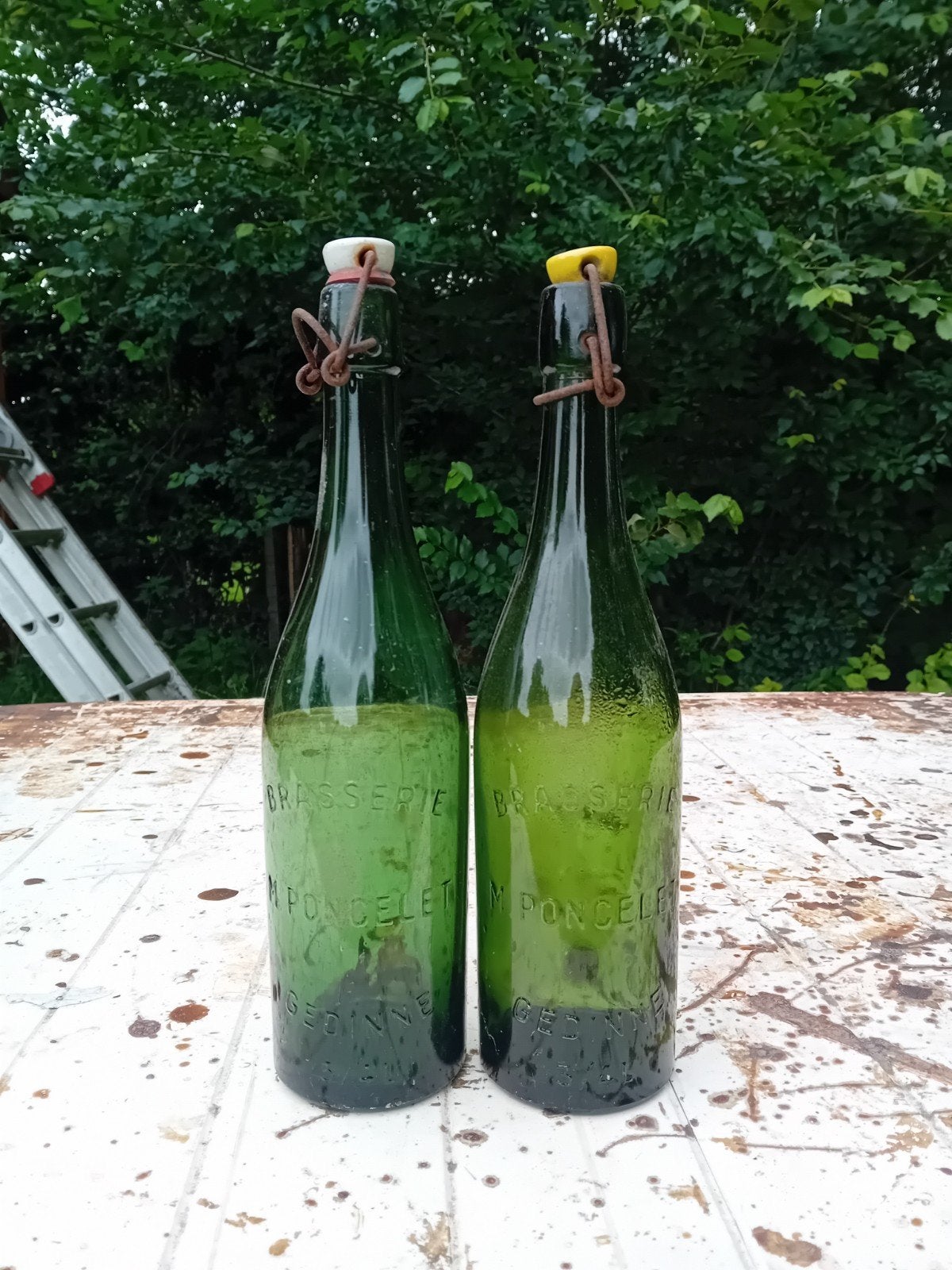 Ancienne bouteille de bière vintage, brasserie Poncelet Gedi, Collections, Enlèvement ou Envoi