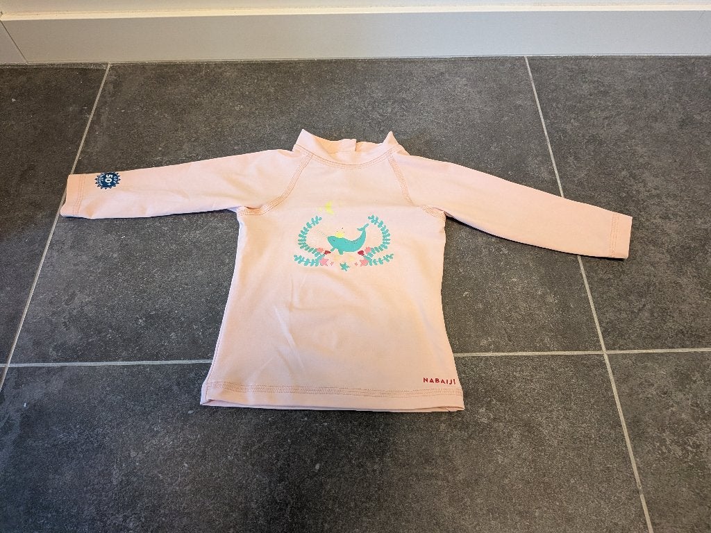 t-shirt à manches longues UV 50 bébé 12 mois nabaji, Decathlon, Comme neuf, Fille, Enlèvement