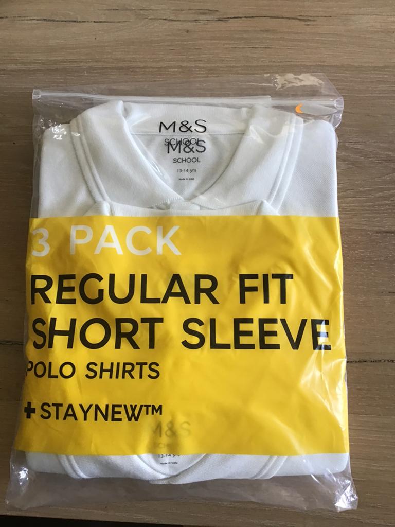 Witte polo maat 13/14  jaar 3 st nieuw in verpakking uniform, Ophalen of Verzenden, Nieuw, Jongen of Meisje, Shirt of Longsleeve