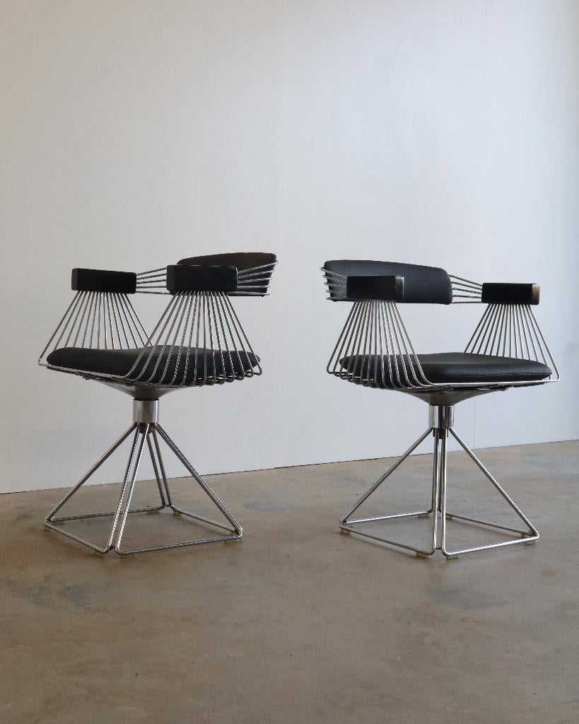 2 chaises Delta vintage de Rudi Verelst pour Novalux 70s, Tissus, Gris, Deux, Enlèvement