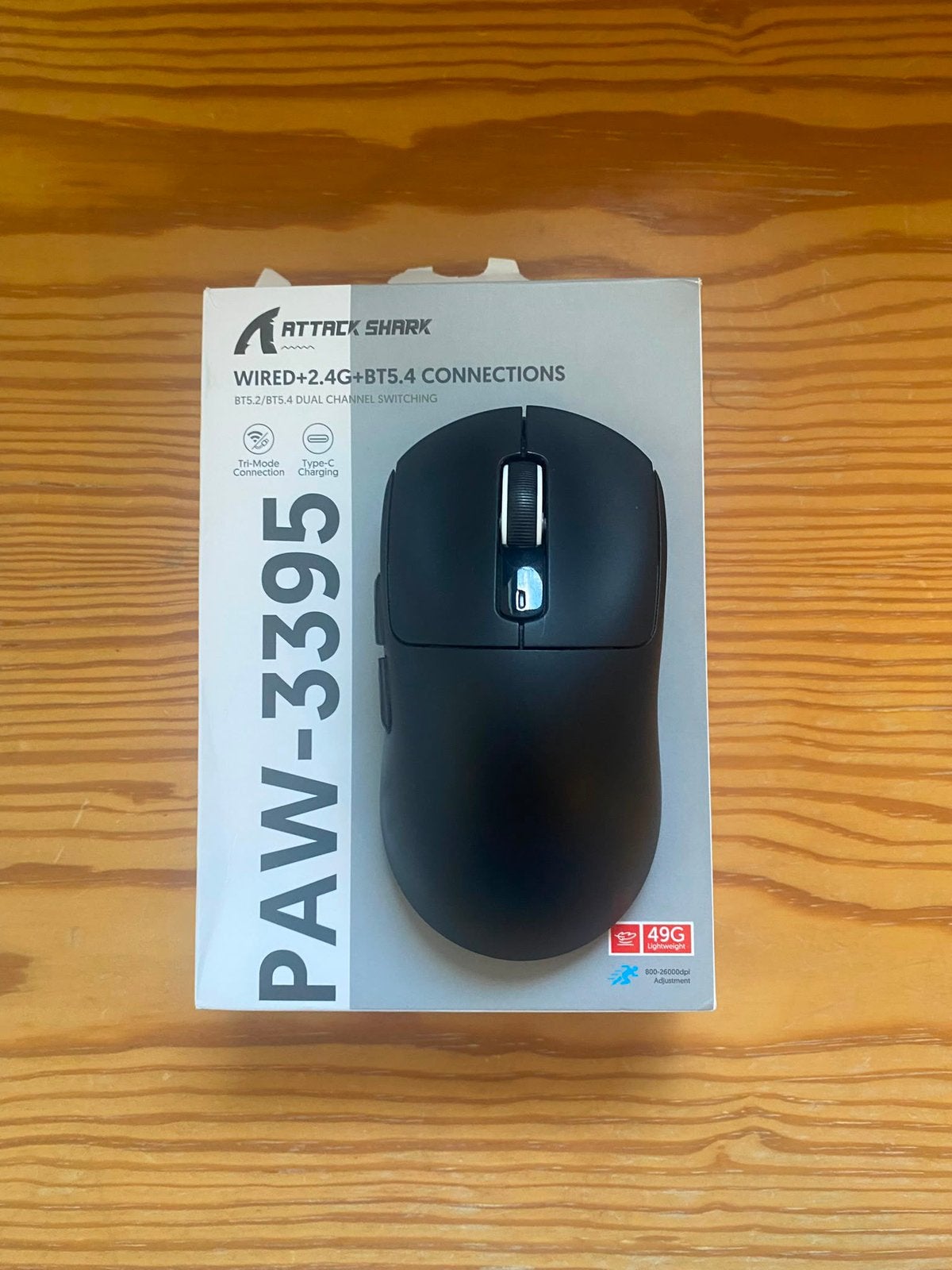 Gamingmuis: Attack Shark X3 PAW-3395 Zwart, Computers en Software, Muizen, Rechtshandig, Muis, Gaming muis, Ophalen of Verzenden