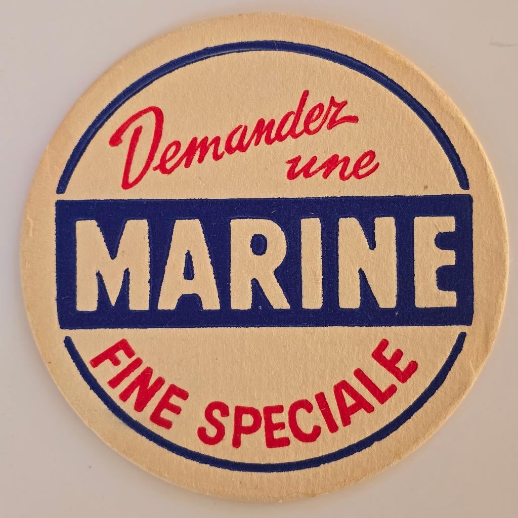 Marine Sous Bock Bierviltje Bierdeckel Onderzetter, Verzamelen, Biermerken, Verzenden, Gebruikt, Viltje(s)