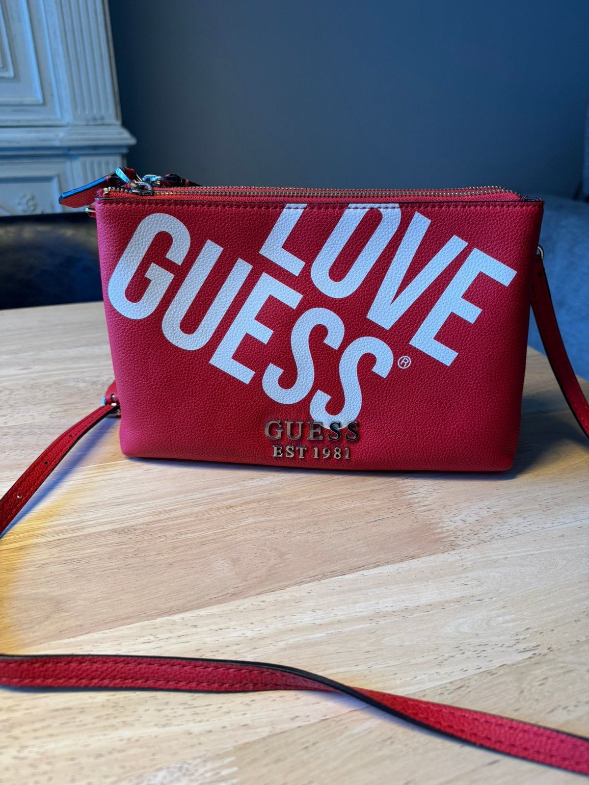 Guess handtas en portemonnee, Enlèvement, Comme neuf, Rouge