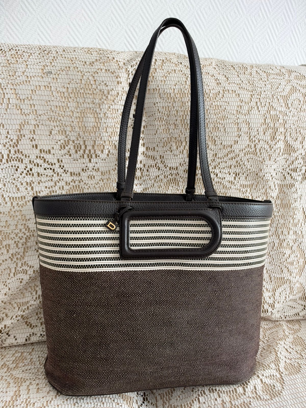 Sac DELVAUX modèle D to D toile et cuir, Enlèvement ou Envoi, Comme neuf