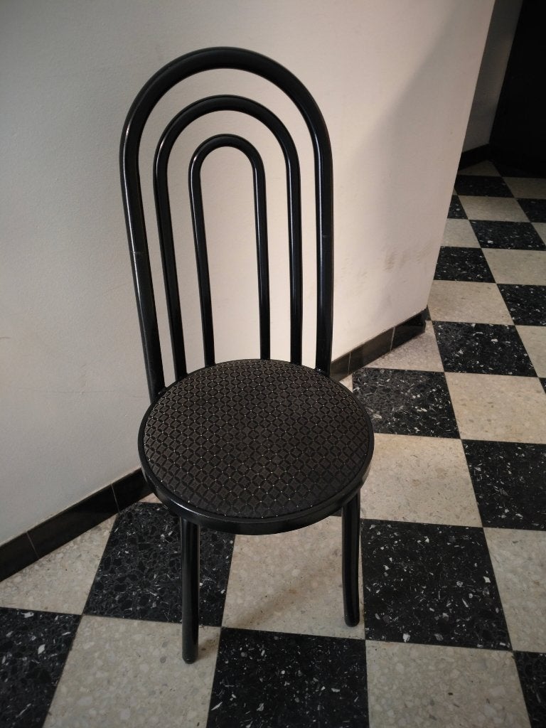 4 keukenstoelen, Huis en Inrichting, Stoelen, Ophalen, Gebruikt, Zwart