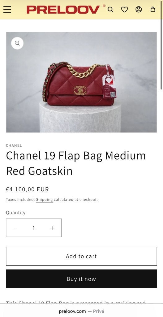 Chanel 19 Flap Bag Medium Red Goatskin Classis Timeless, Enlèvement ou Envoi, Neuf, Rouge, Sac à bandoulière
