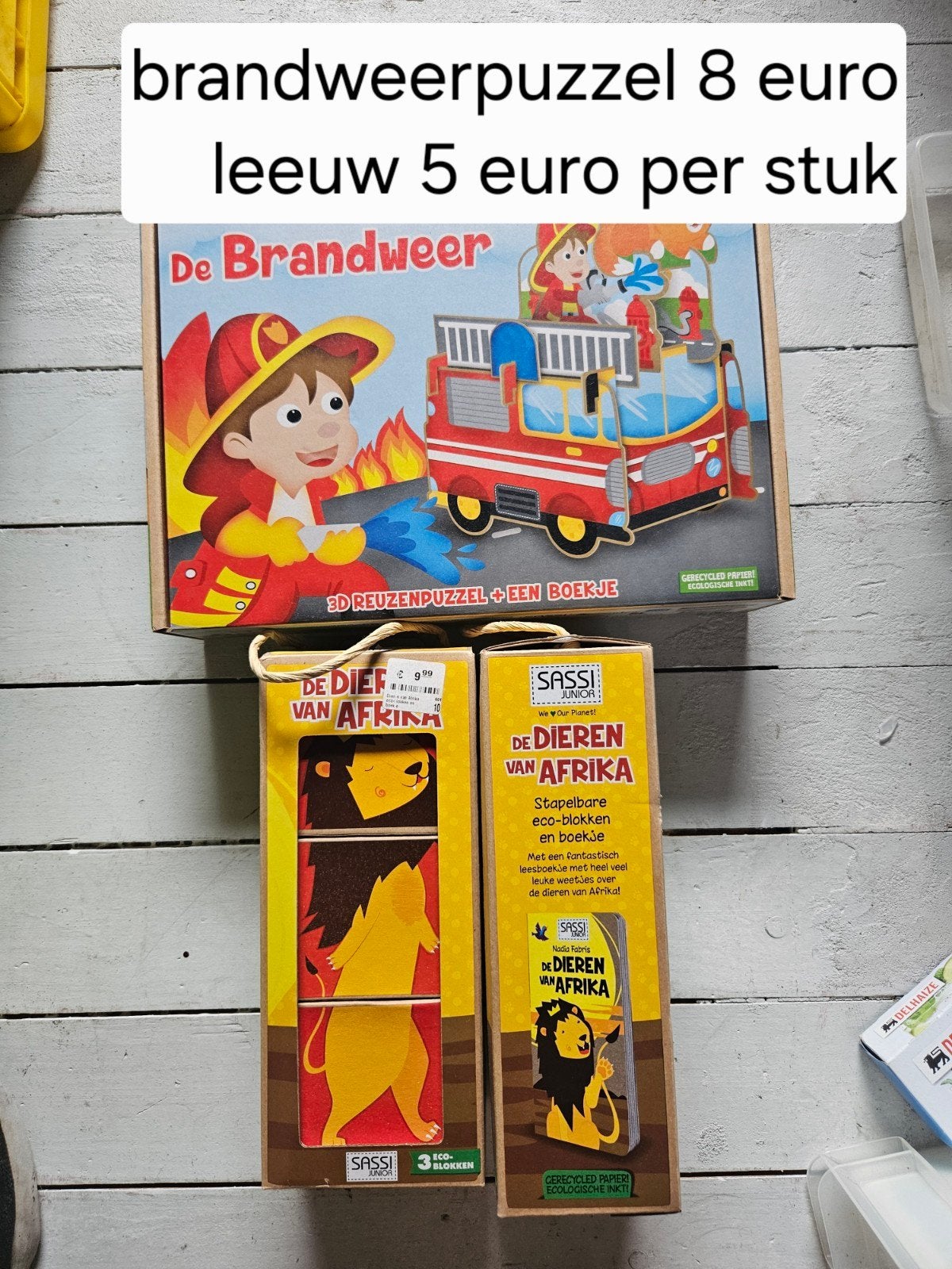 puzzel brandweer en toren leeuw, Antiek en Kunst, Ophalen