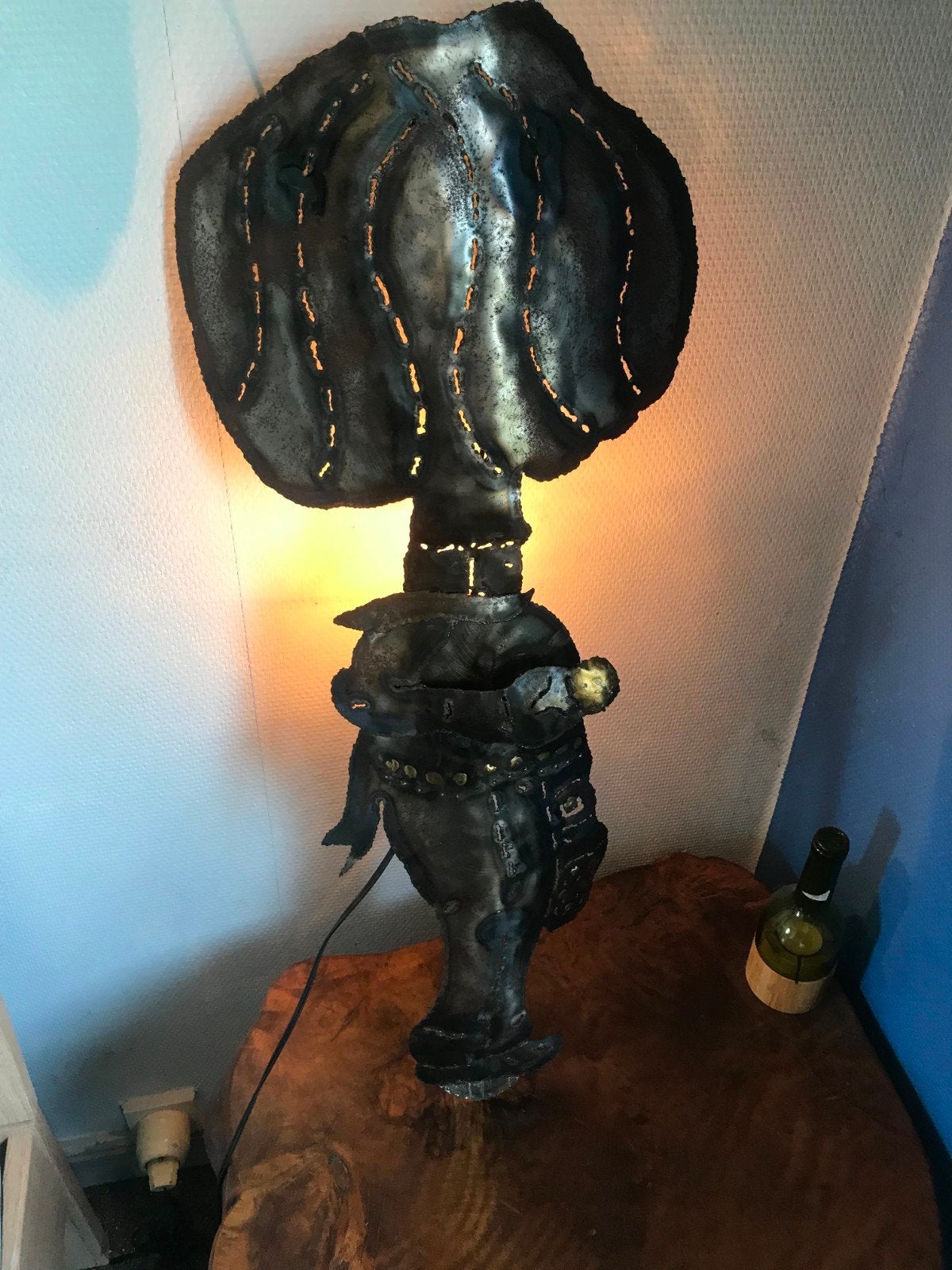 Lampe Sculpture Artisanale GILLE DE BINCHE en Métal – Art Br, Enlèvement ou Envoi, Métal