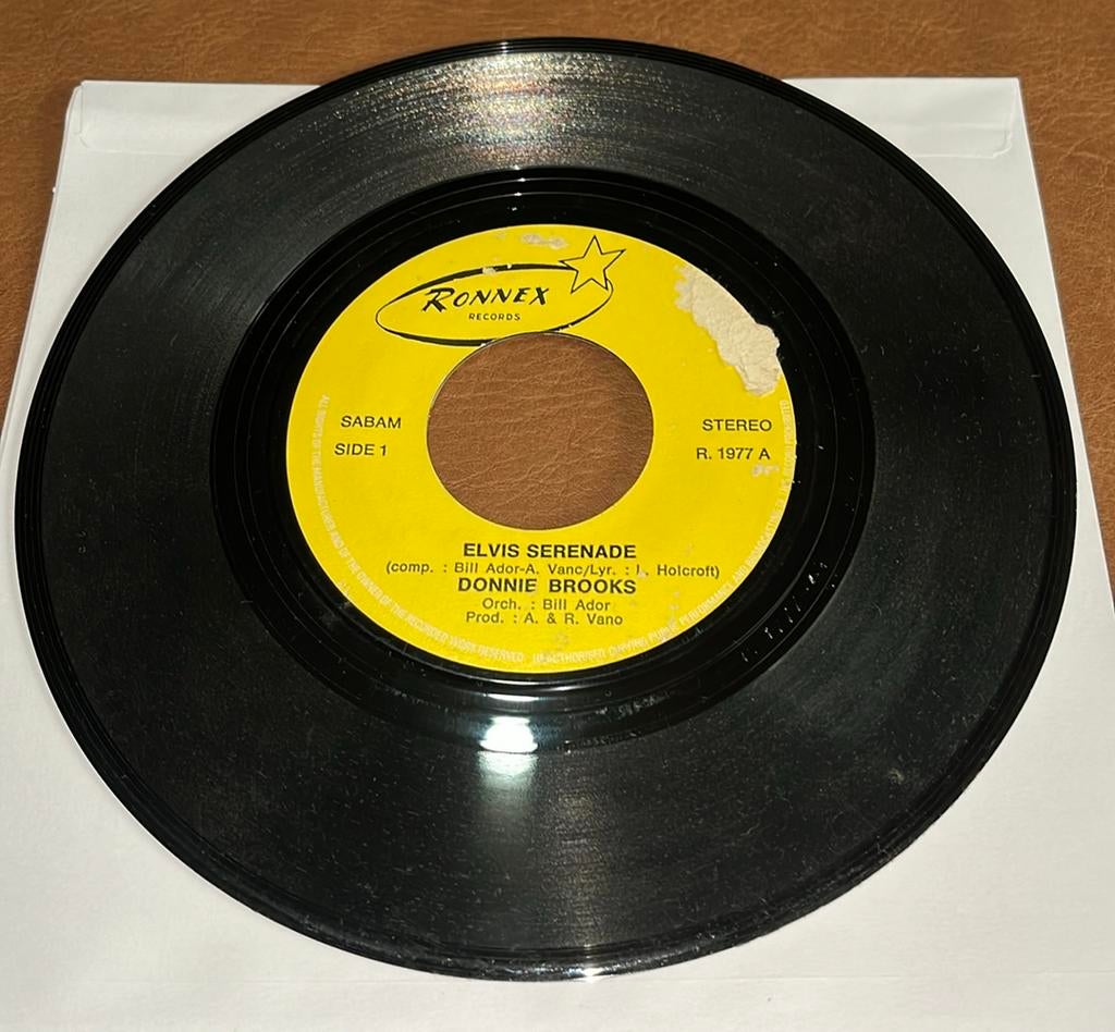 Donnie Brooks ‎– Elvis Serenade - 7” vinyl single - BE, Ophalen of Verzenden, Gebruikt, Single
