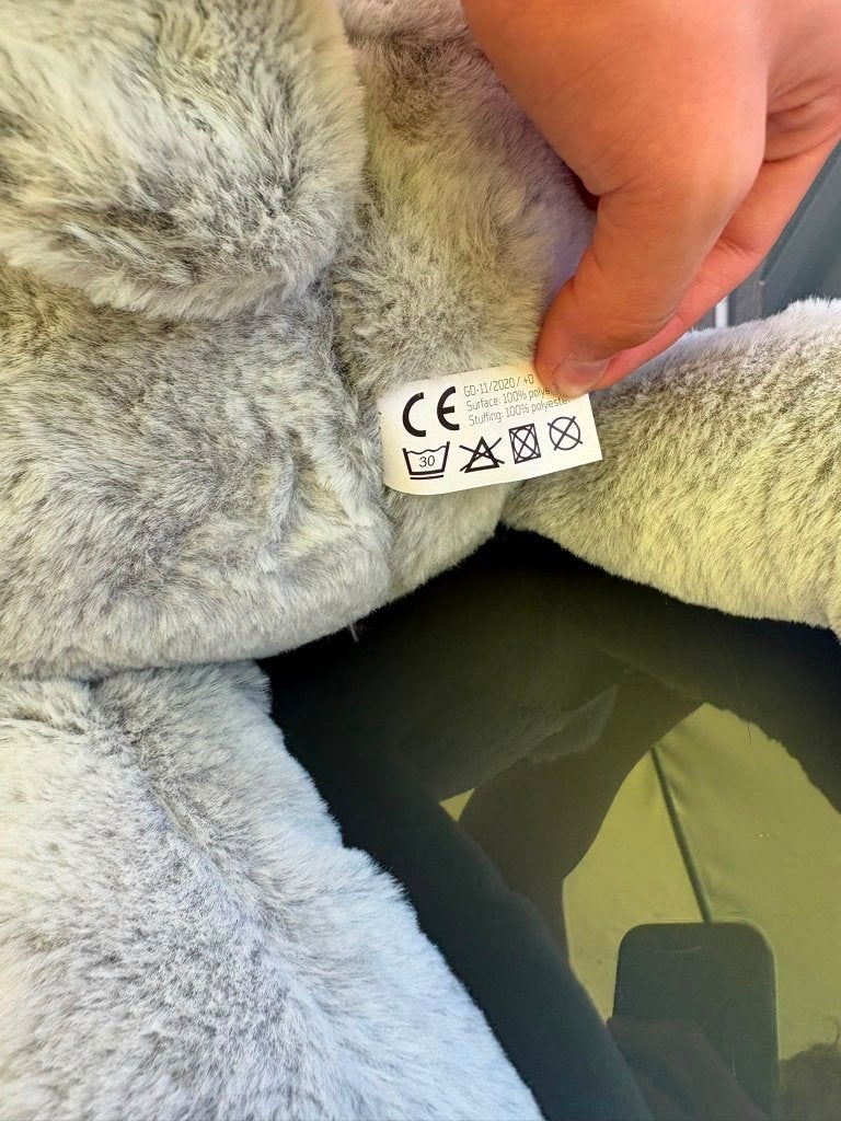 Grote pluche knuffel konijn met hangoren, Ophalen, Grijs, Konijn, Zo goed als nieuw