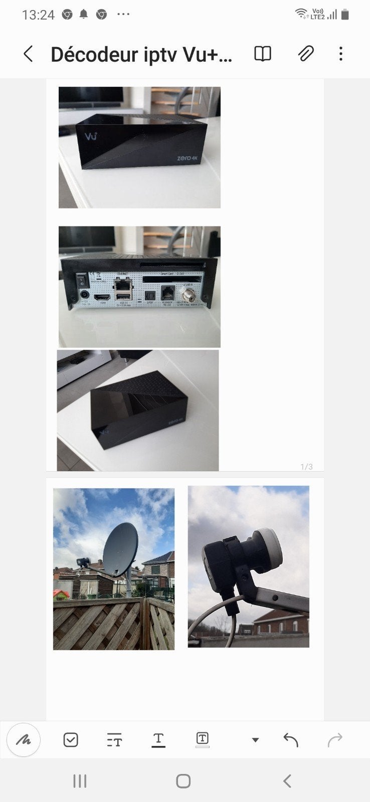 Décodeur iptv Vu+ zéro 4k + antenne parabolique 2 têtes, Ophalen, Zo goed als nieuw