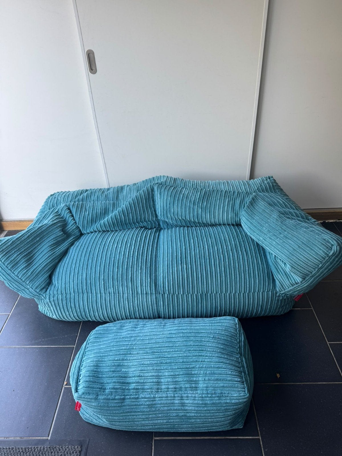 Big Bertha Albert 2-zitsbank Zitzak petrol blauw, Ophalen, Zo goed als nieuw, Blauw, Zitzak