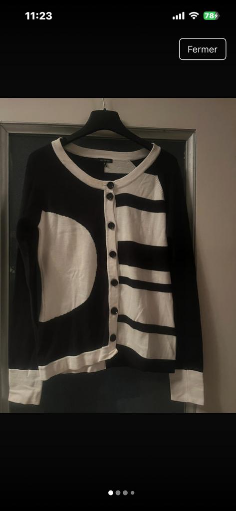 Gilet Caroline Biss  très original en cachemire et coton, Ophalen of Verzenden, Zo goed als nieuw, Wit