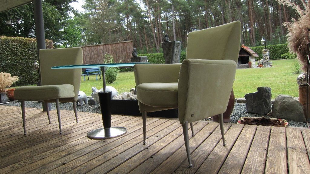 Design"Rolf Benz"zitcombinatie 2 stoelen+tafel. Mooie staat!, Ophalen, Gebruikt, Twee, Overige kleuren