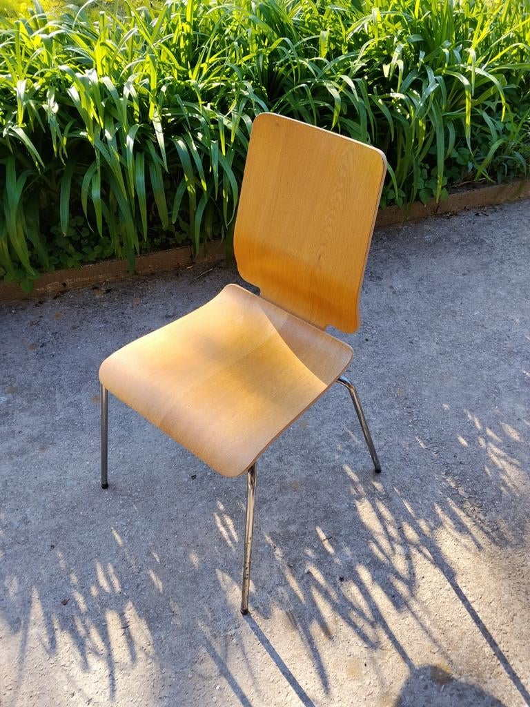 Chaises en bois et acier style moderne, Ophalen, Hout