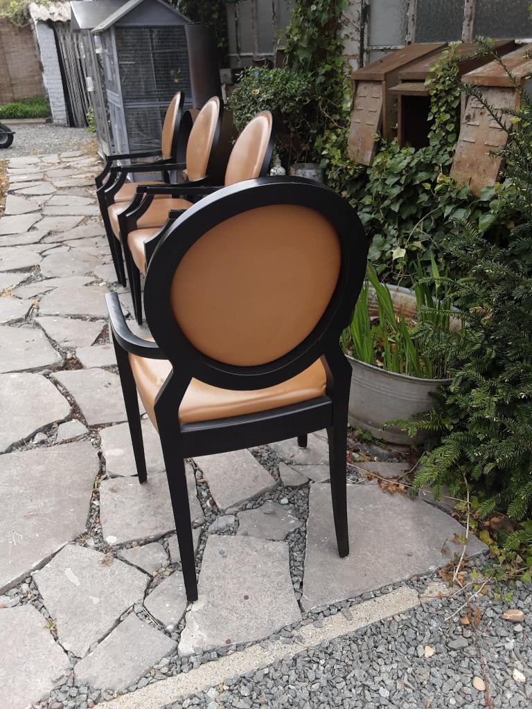 Stoelen italiaans merk lederbitanni vanaf 100euro voor de 4, Huis en Inrichting, Stoelen, Ophalen, Gebruikt, Bruin, Retro, vintage jaren 70