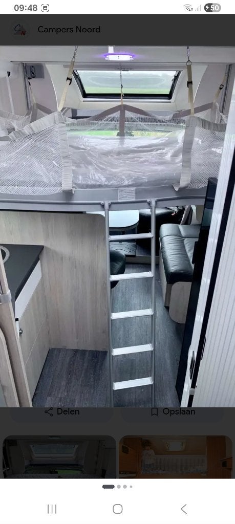 Veiligheidsnet en trapje uit Challenger 328, Caravans en Kamperen, Ophalen, Nieuw