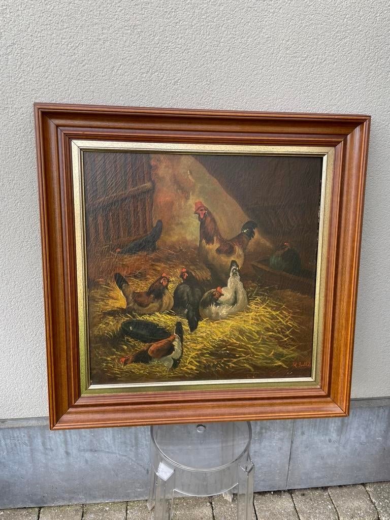 H. Goethals (79 x 79/60 x 60 cm), Antiquités & Art, Art | Peinture | Classique, Enlèvement