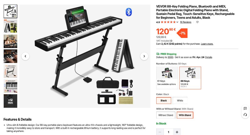 Plooibare piano (nieuw!), Muziek en Instrumenten, Ophalen, Nieuw, Piano
