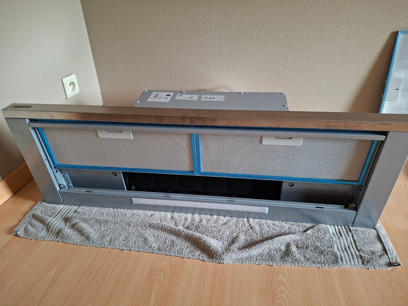 Zanussi dampkap zfp419x - 90cm, Ophalen, Nieuw, Inbouw, 400 tot 600 m³ per uur