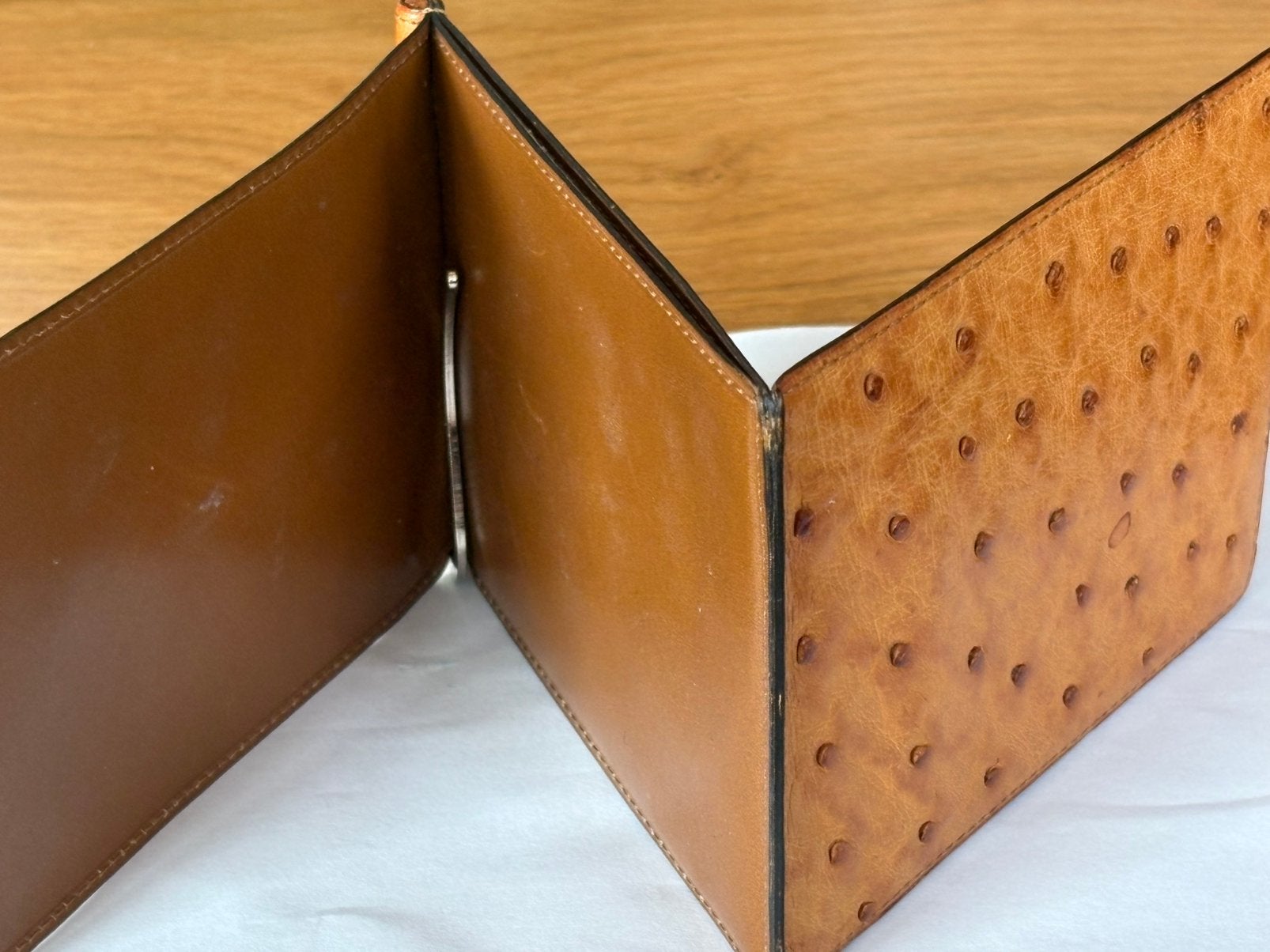 Pince à billets Oistrich Delvaux cognac, Envoi, Comme neuf