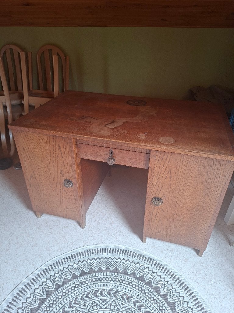 Bureau hout, Huis en Inrichting, Ophalen, Met lades, Gebruikt, Hout