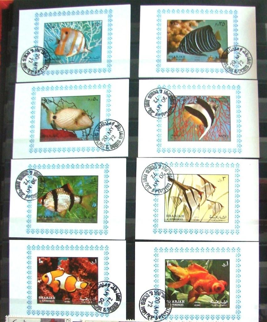 Timbres animaux poissons Sharjah, Envoi, Affranchi