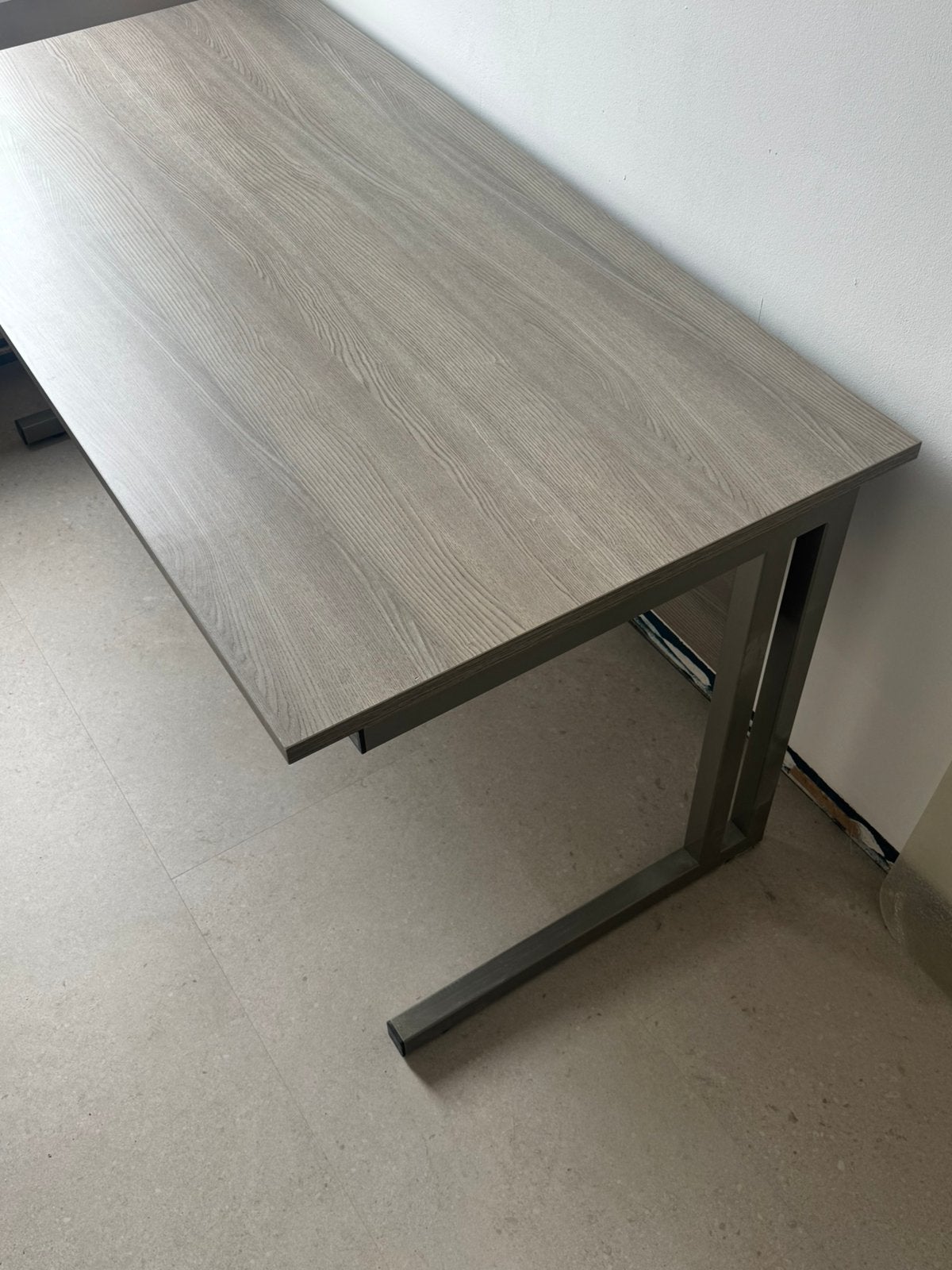 Bureau 160x80 - grijs hout, Demontabel, 160 cm, Hout, Ophalen of Verzenden