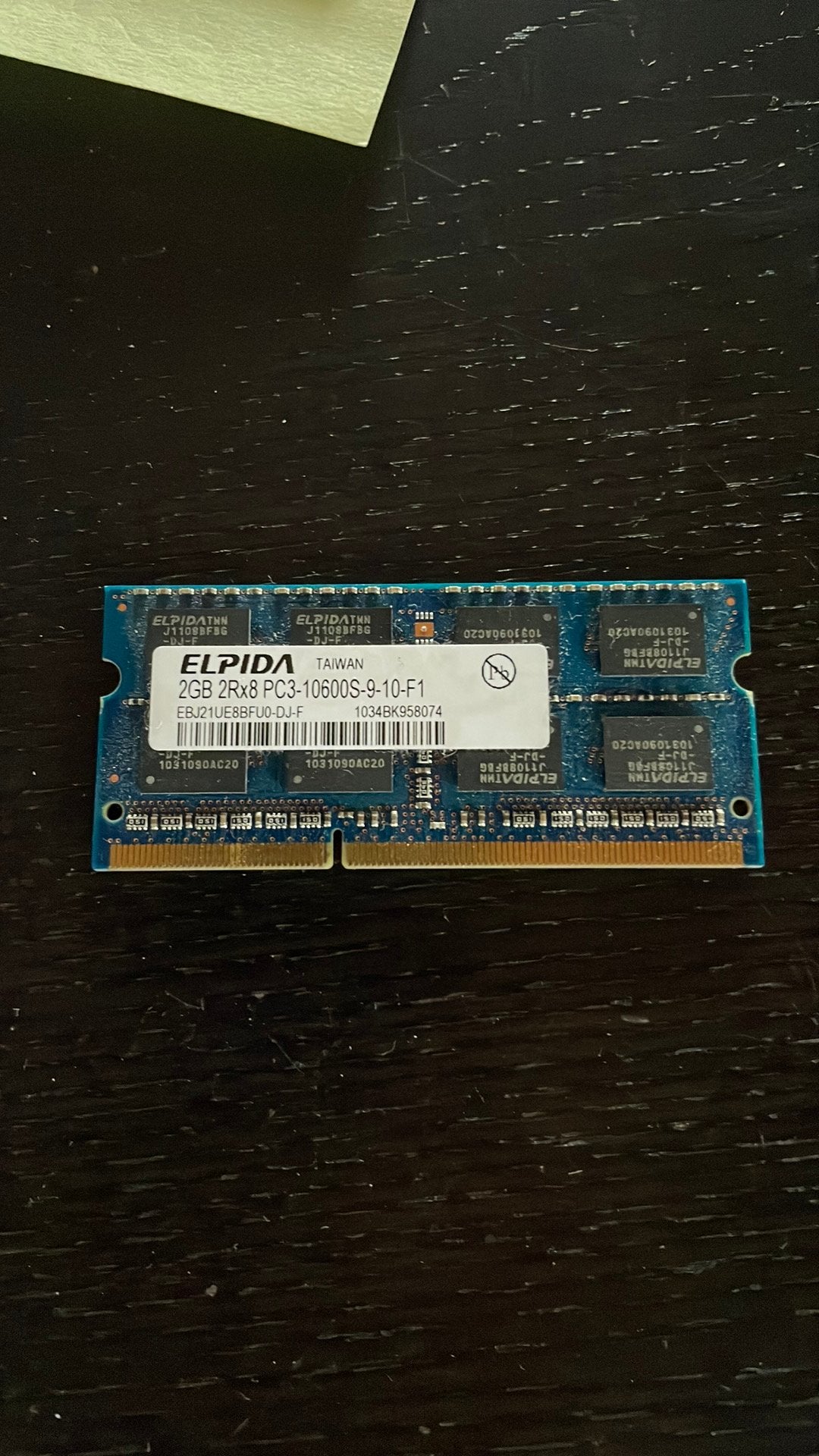 Elpida 2 GB, Computers en Software, RAM geheugen, Gebruikt, DDR3, Ophalen of Verzenden, 2 GB