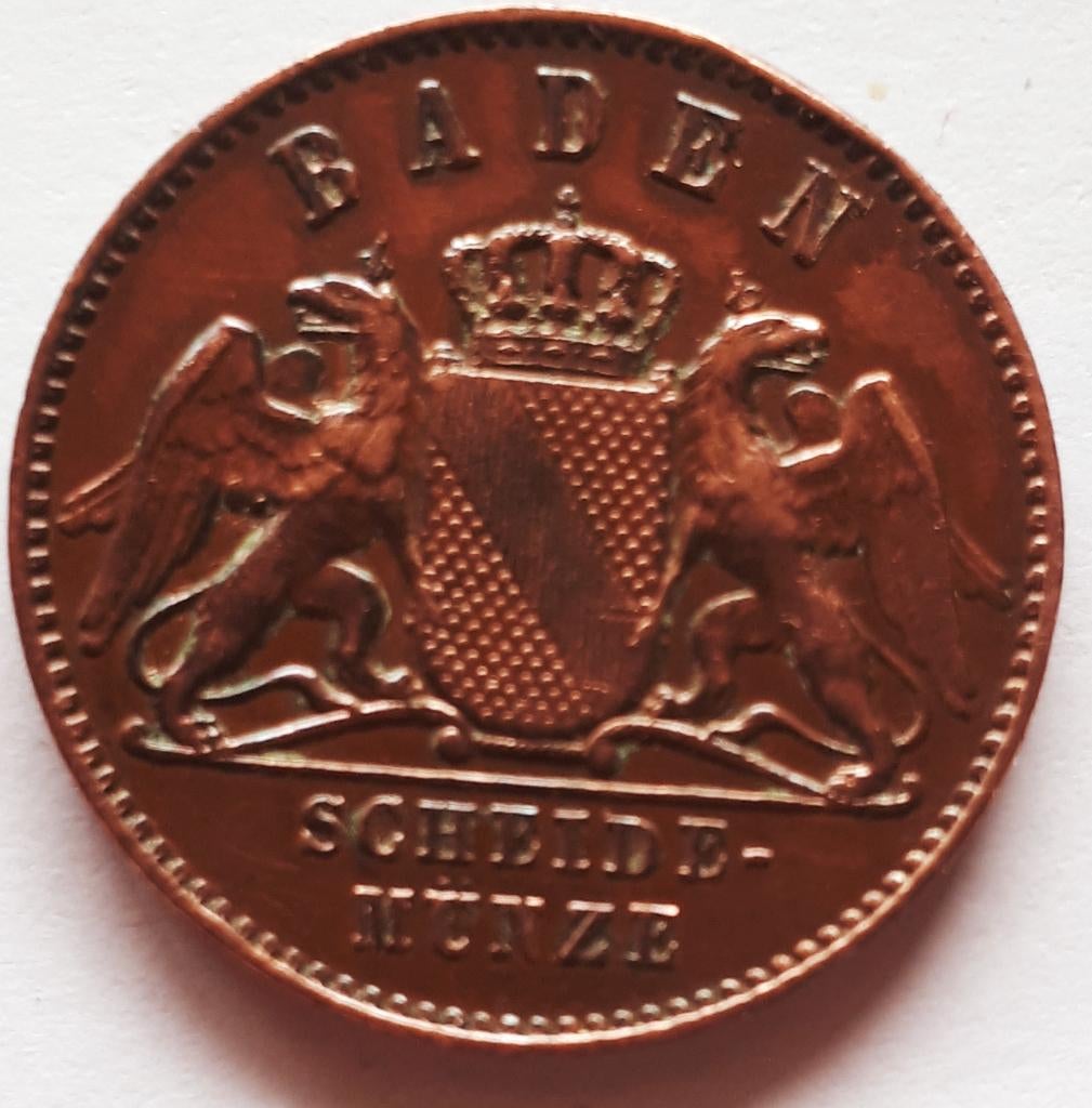 DUITSLAND/BADEN: PRACHTIGE KREUZER 1869 bijna UNC ! KM 242, Ophalen of Verzenden, Duitsland, Losse munt