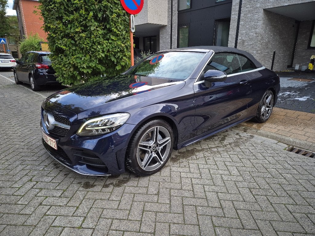 Mercedes C200 Cabrio AMG line, Auto's, Mercedes-Benz, 4 zetels, 4 cilinders, Cabriolet, Blauw