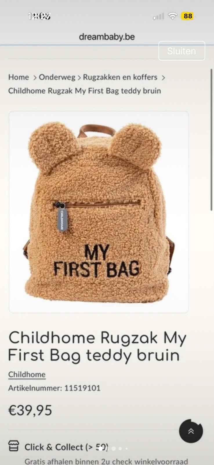 Mon premier sac, Enfants & Bébés, Enlèvement