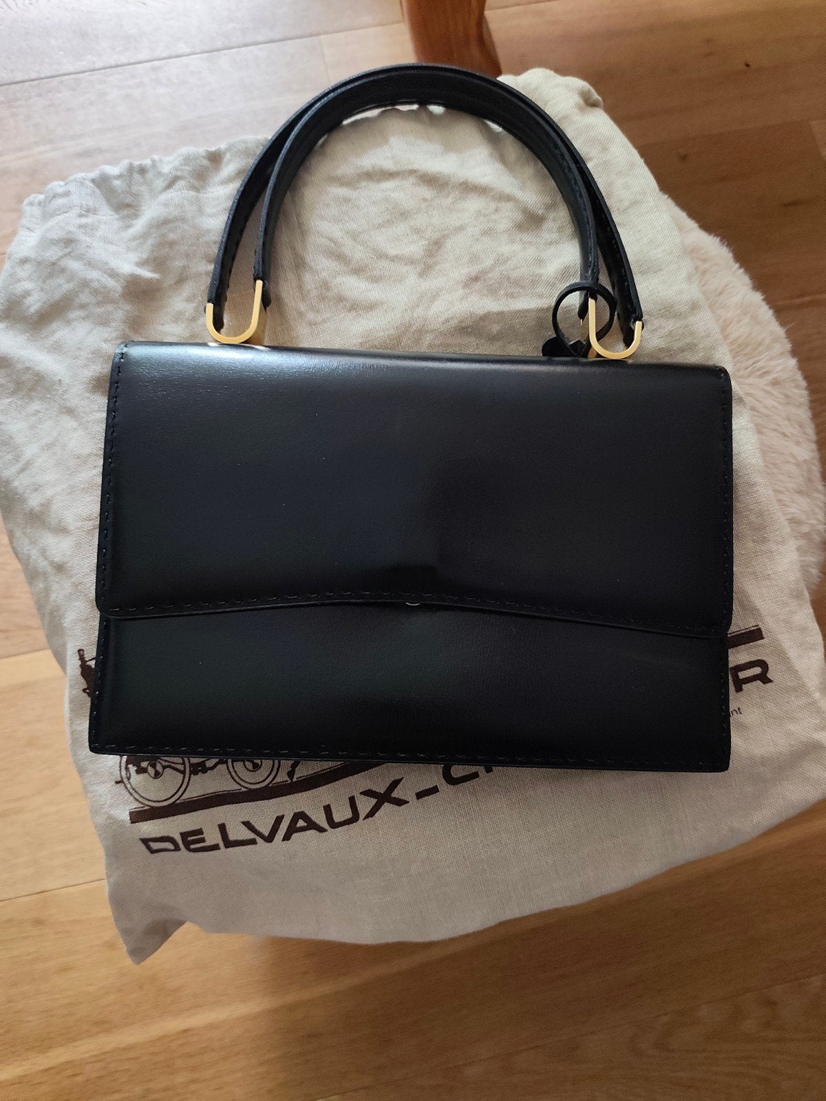 sac Delvaux vintage en cuir noir – avec housse et acc, Bijoux, Sacs & Beauté, Enlèvement ou Envoi, Noir, Cuir