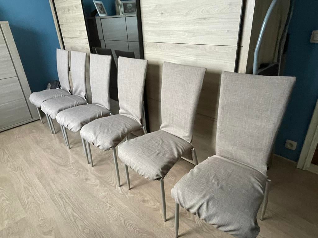 6 eetkamer stoelen, Ophalen, Overige materialen, Bruin, Zo goed als nieuw