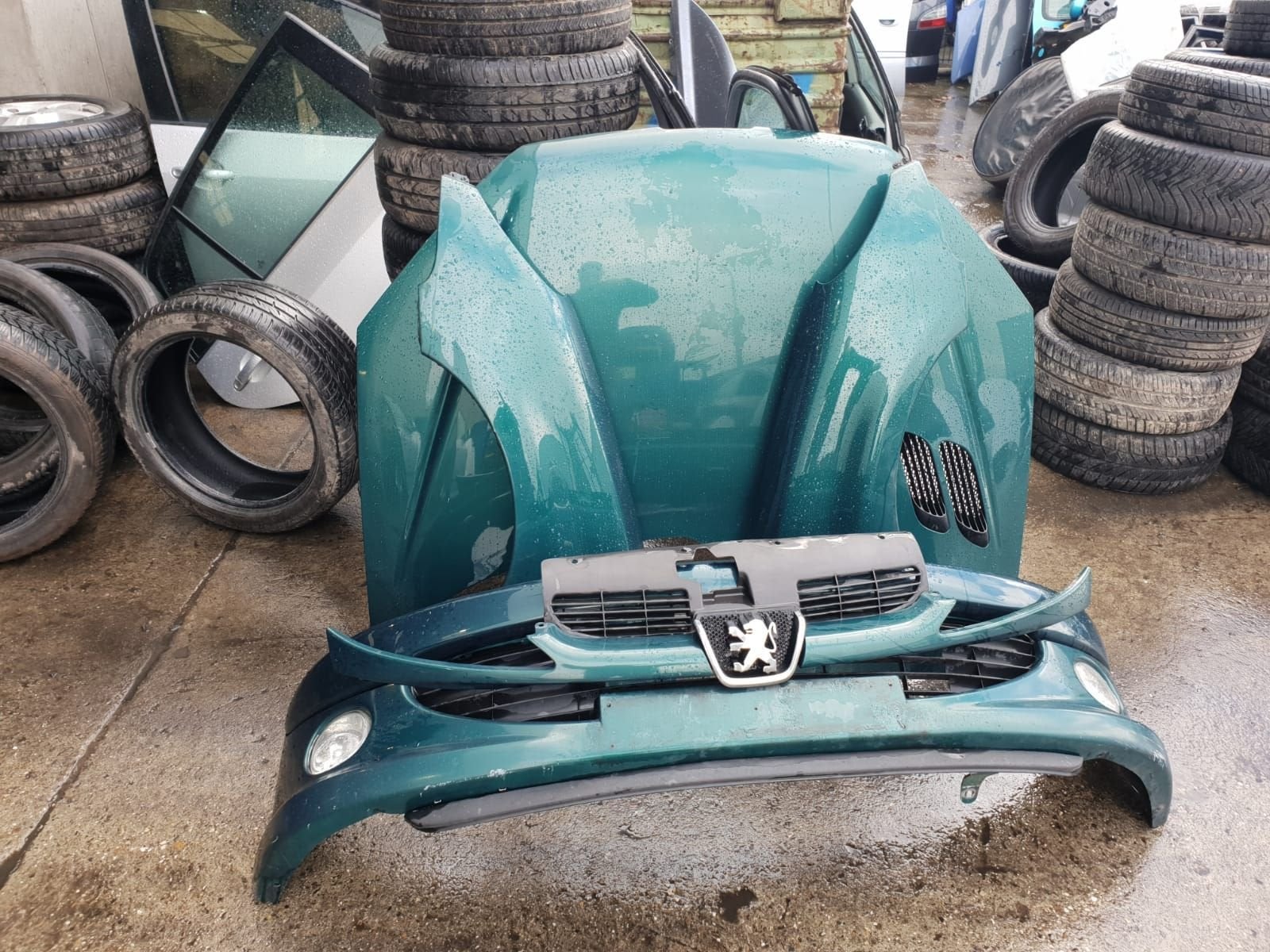 PEUGEOT 206 VOORBUMPER +MOTORKAP +VOORSCHERMEN  BJ 98 TOT 20, Auto-onderdelen, Gebruikt, -, Voor, -