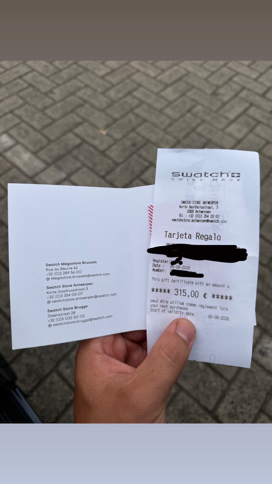 Swatch cadeaukaart wereldwijd gebruikbaar, Tickets & Billets, Réductions & Chèques cadeaux