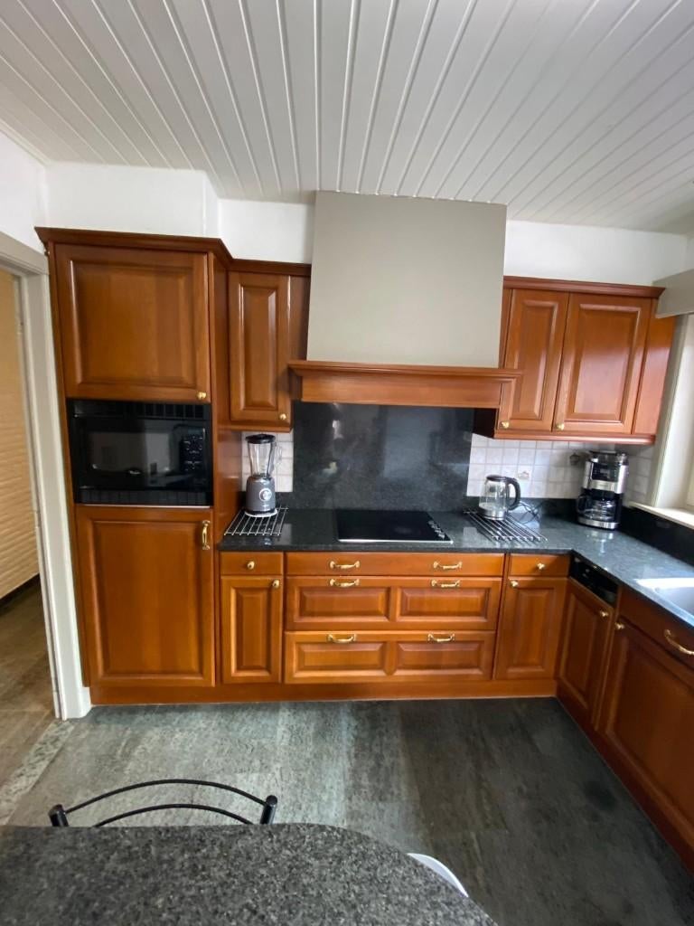 Keuken + apparatuur, L-form 2,9x2,2m, Huis en Inrichting, Ophalen, Gebruikt, Bruin, Hoekkeuken