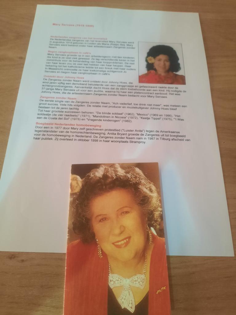 Bidprentje Mary servaes ( zangeres zonder naam ), Ophalen, Bidprentje