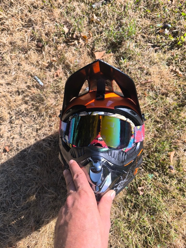 Casque motocross + lunette, Motos, M, Casque intégral, Enlèvement, Neuf, sans ticket