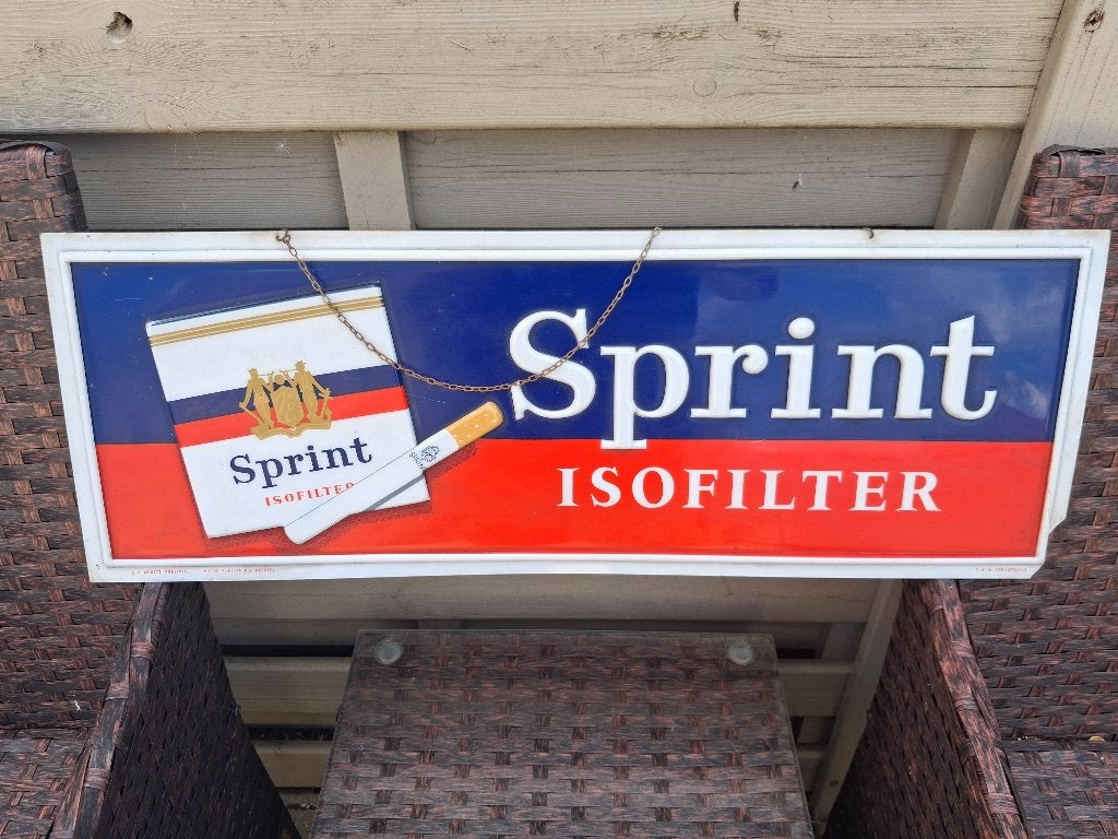 SIGARETTEN  SPRINT t.b.b. 139/870/68..., Ophalen of Verzenden, Gebruikt, Reclamebord