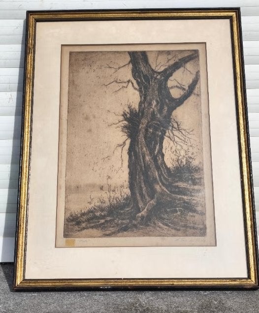 Gravure wate signe h van de Velde, Enlèvement ou Envoi, Gravure