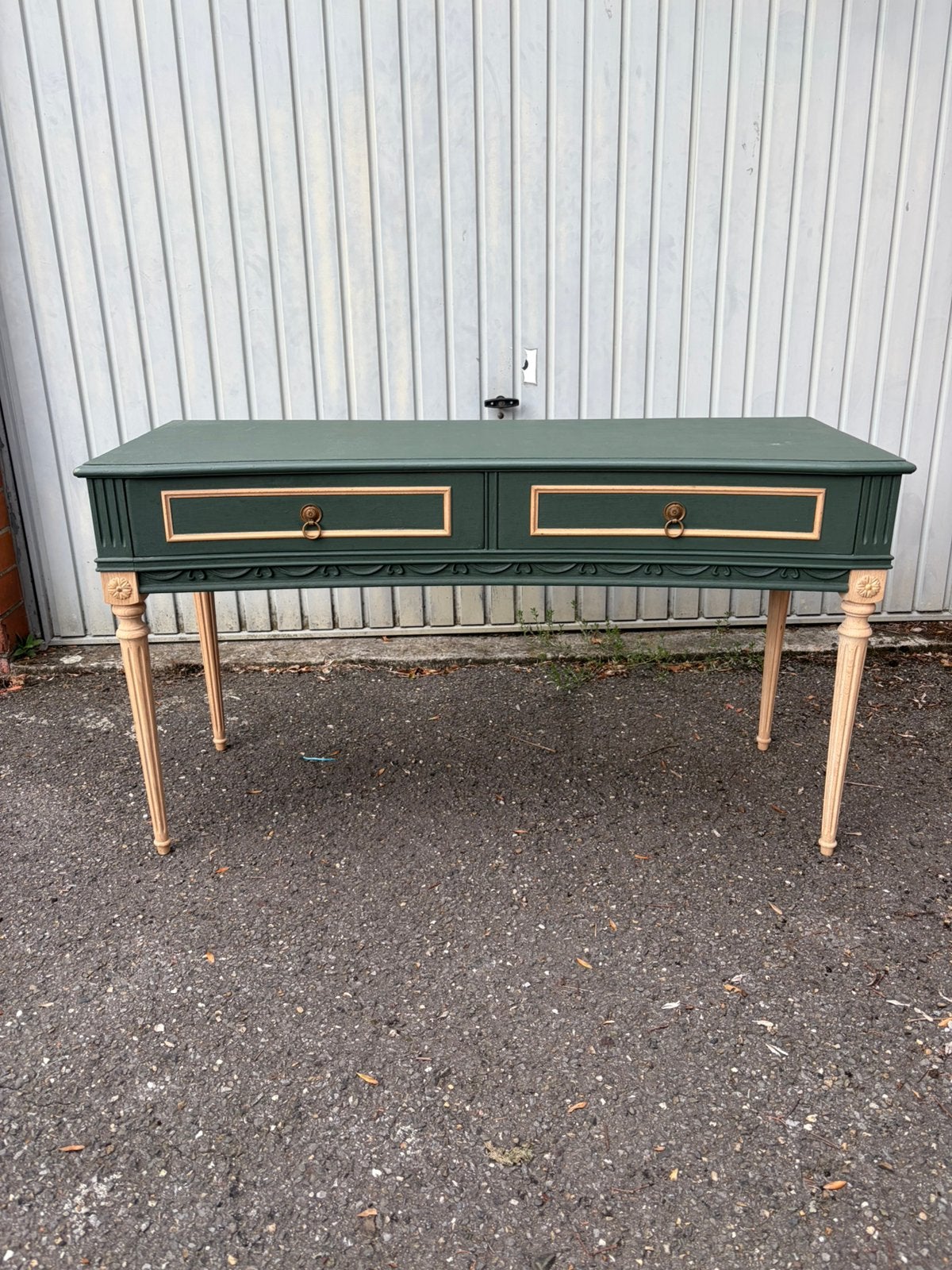 Prachtige vintage set –2 tafels met kaptafel, spiegel & kruk, Ophalen, Gebruikt
