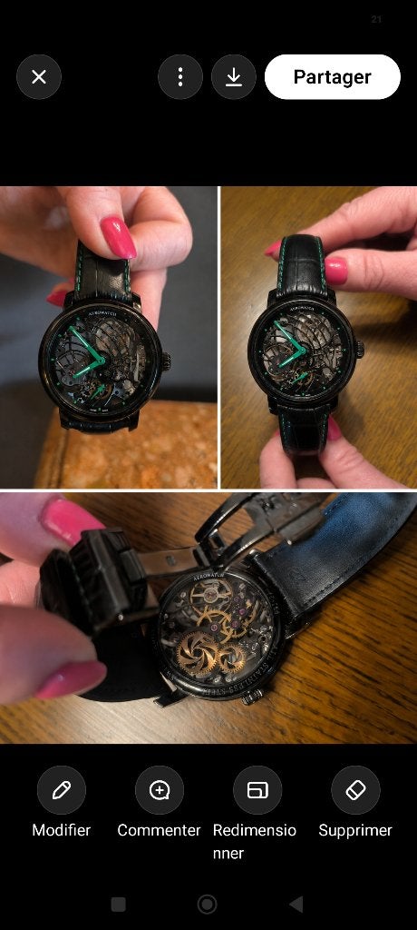 Montre Aerowatch squelette, Enlèvement, Comme neuf, Montre-bracelet