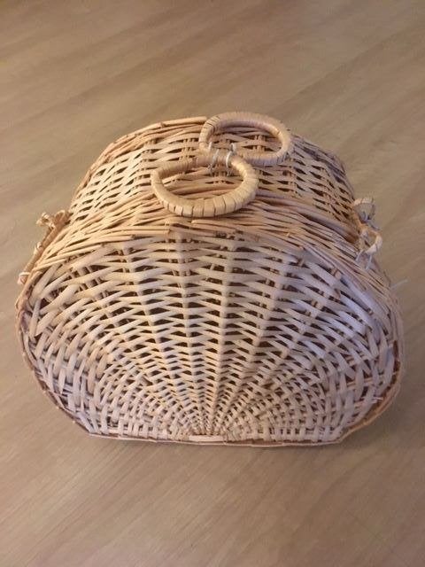 Panier demi-lune en osier vintage - Panier coquille, Enlèvement ou Envoi, Osier, Fait main, Autres formes