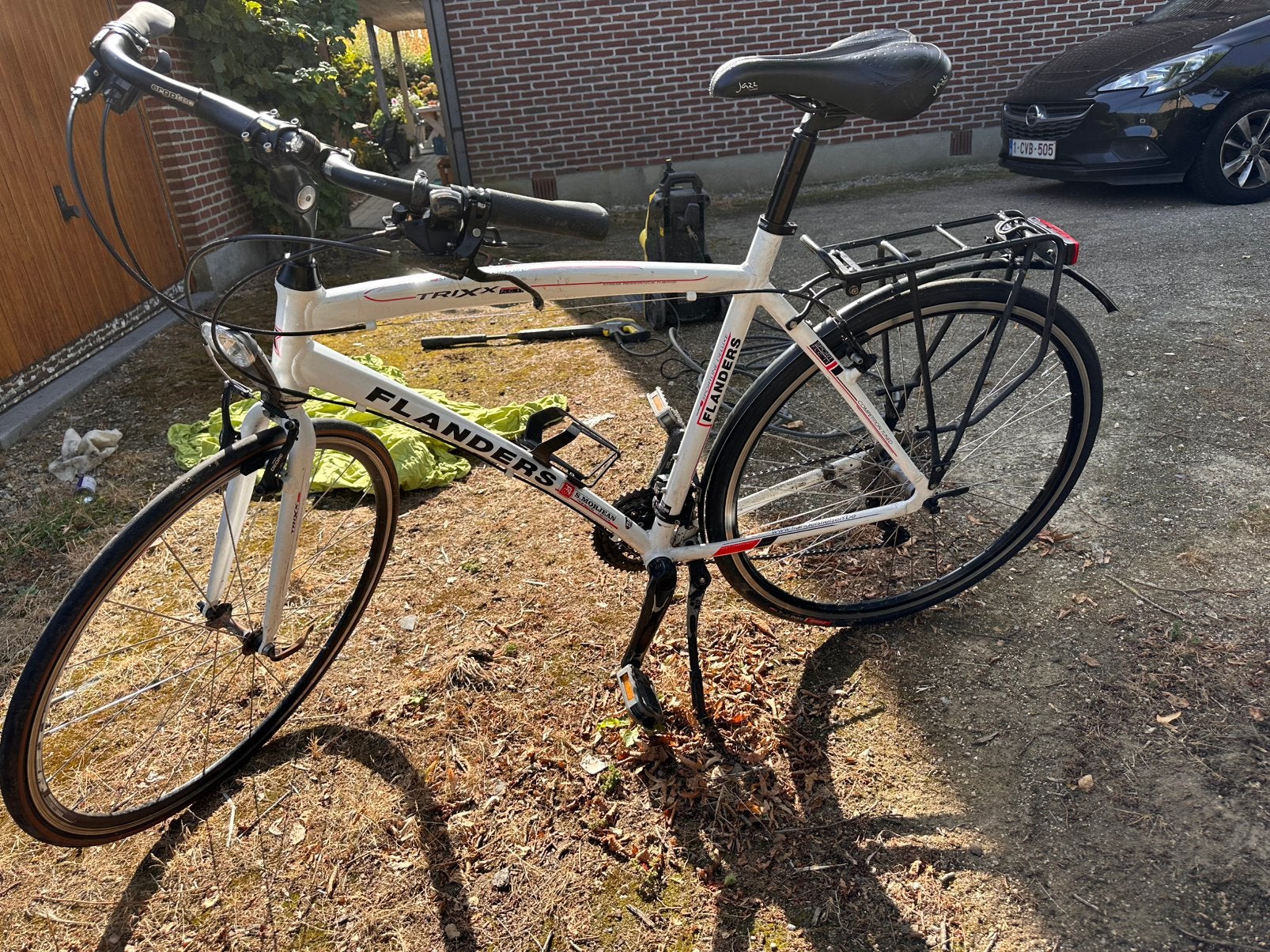Witte flanders trixx alu racefiets omgebouwd naar stadsfiets, Gebruikt, Velgrem, Versnellingen, 53 tot 57 cm