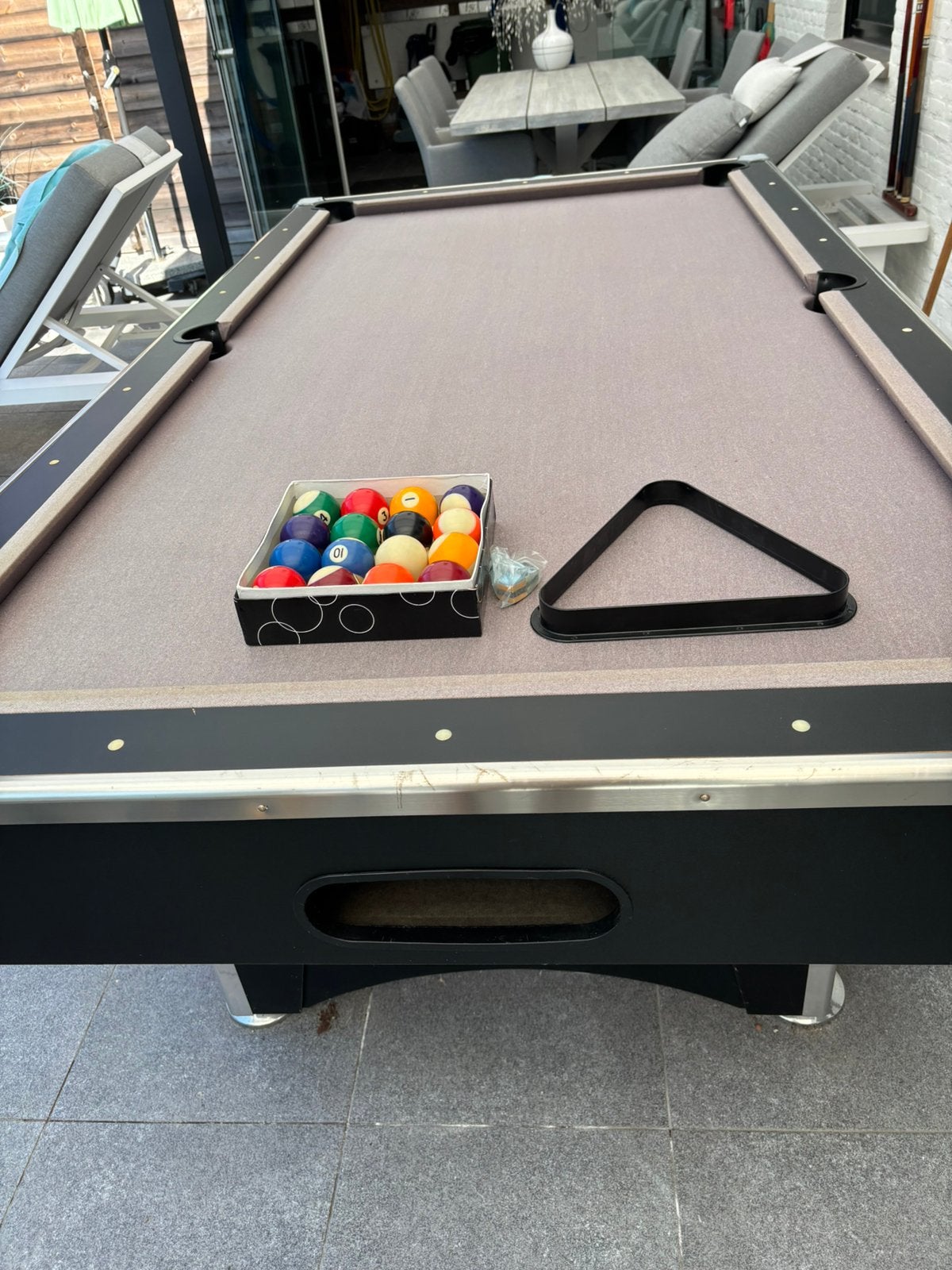 Pooltafel lengte 2.40 op breedte1.30, Ophalen, Zo goed als nieuw, Pooltafel