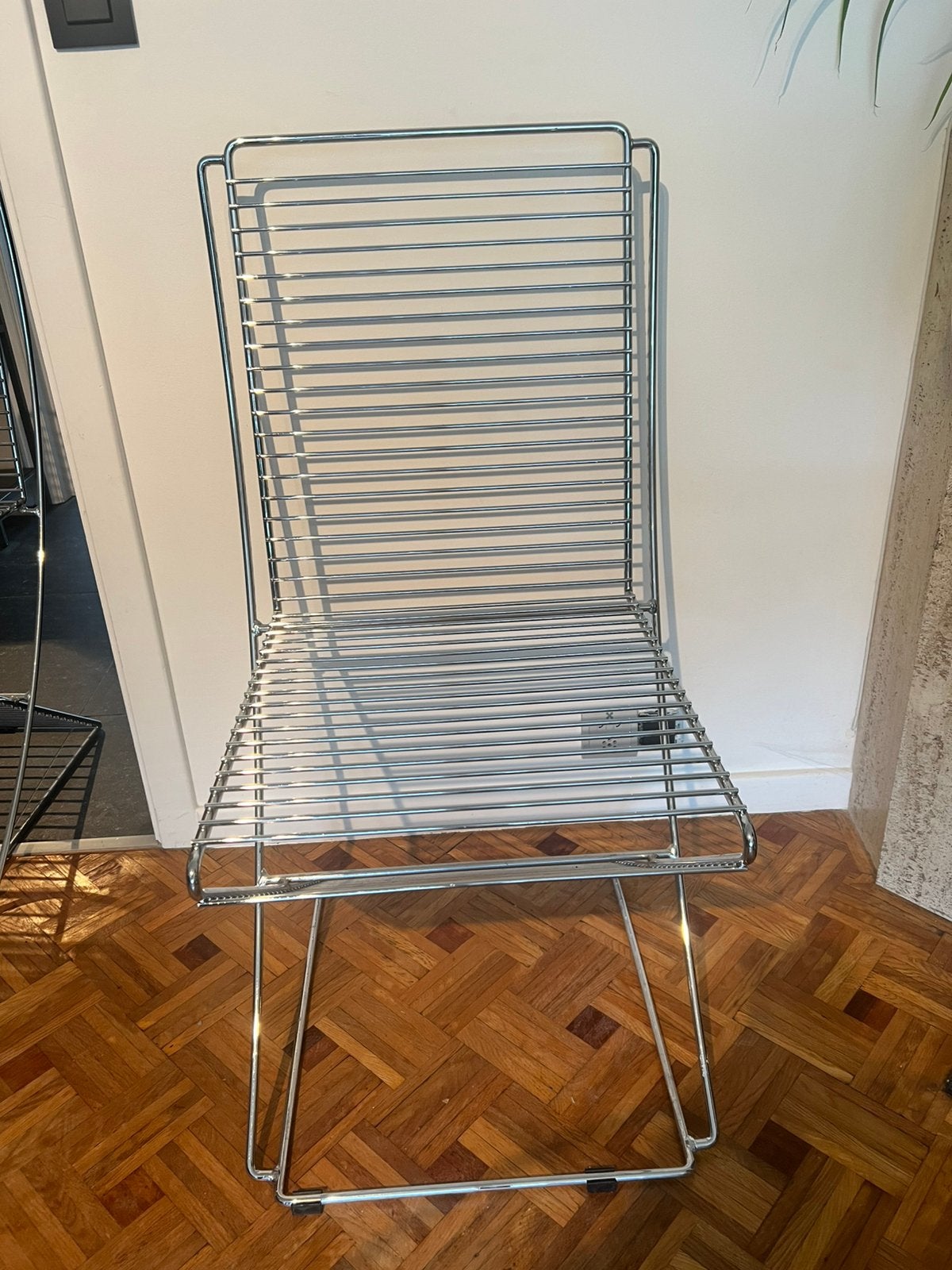 Lot 5 chaises design "Kreuzschwinger", Maison & Meubles, Gris, Enlèvement, Métal, Design belge