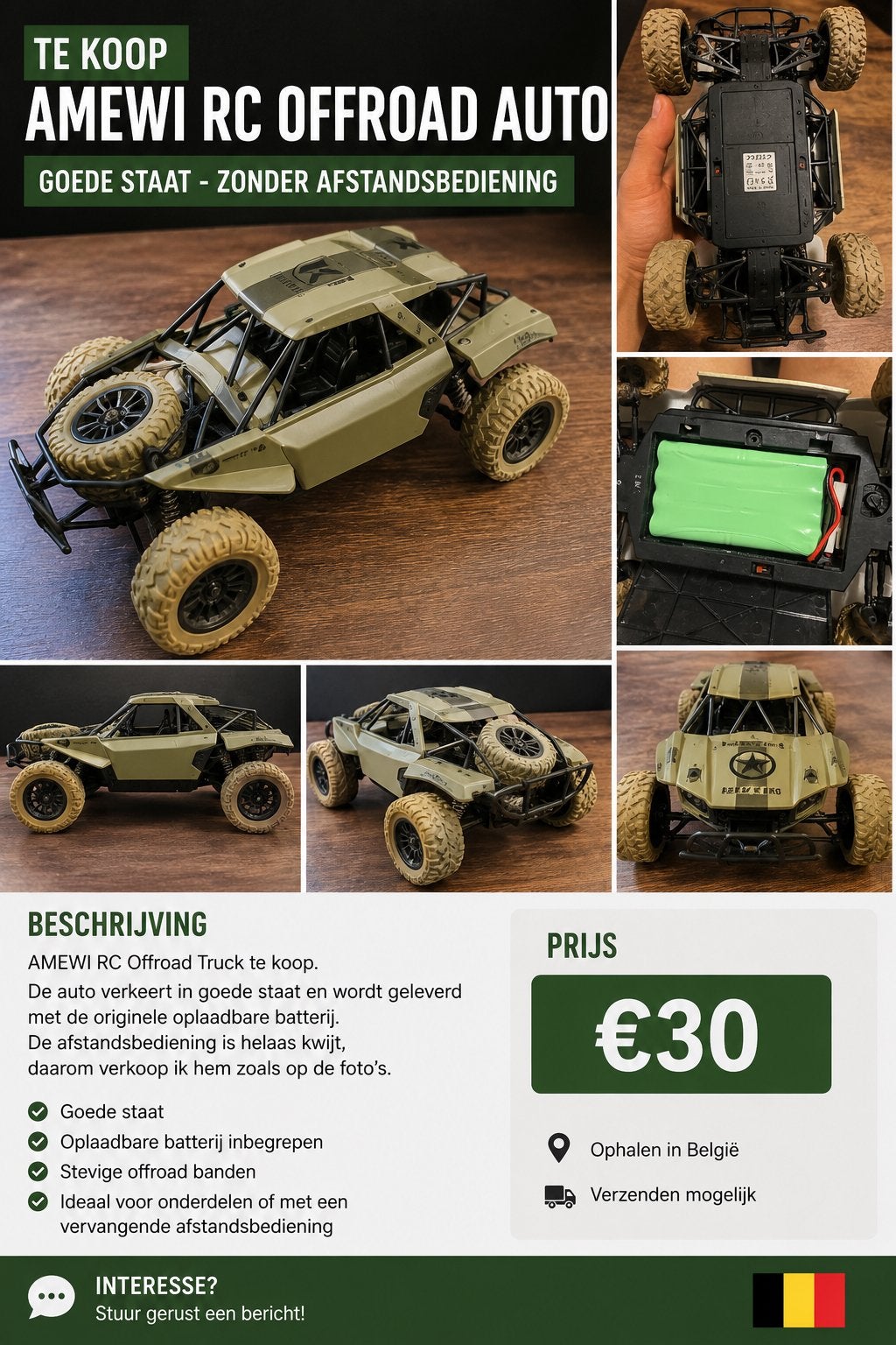 AMEWI RC Offroad Auto – Goede Staat – Zonder Afstandsbedieni, Hobby & Loisirs créatifs, Modélisme | Voitures & Véhicules, Comme neuf