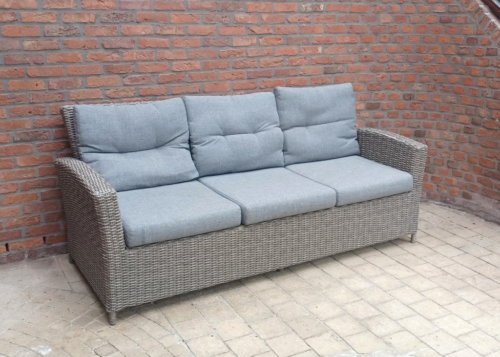 lounge tuinbank 3zit zetel-weerbestend vlechtwerk- 186x73cm, Tuin en Terras, Tuinbanken, Ophalen, Gebruikt