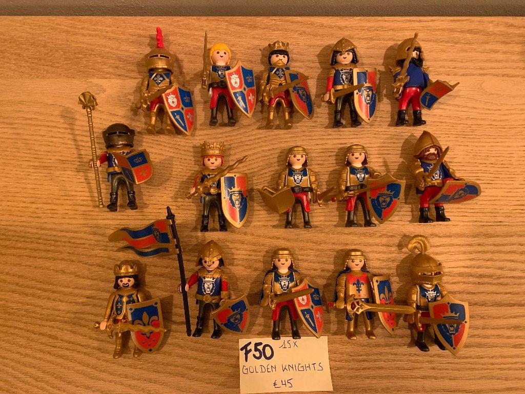 PLAYMOBIL F50: LOT 15 GOLDEN KNIGHTS RIDDERS, Losse onderdelen, Nieuw, Ophalen of Verzenden, Knights